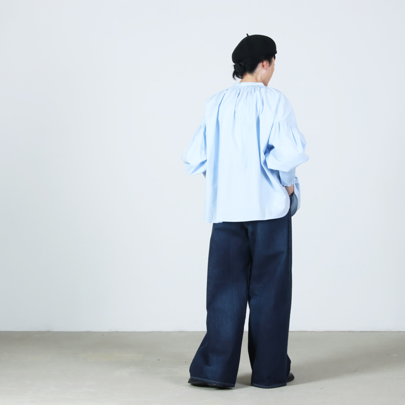 UNIVERSAL TISSU(ユニバーサルティシュ) ナチュラルタイプライター/ストライプ バンドカラーシャーリングBL