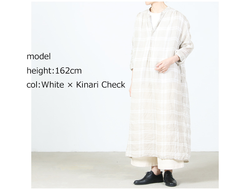 Veritecoeur(ヴェリテクール) リネンチェック スキッパーワンピース