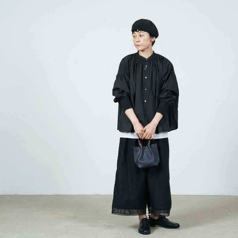 Vlas blomme(ヴラスブラム) レース付きレイヤードパンツ