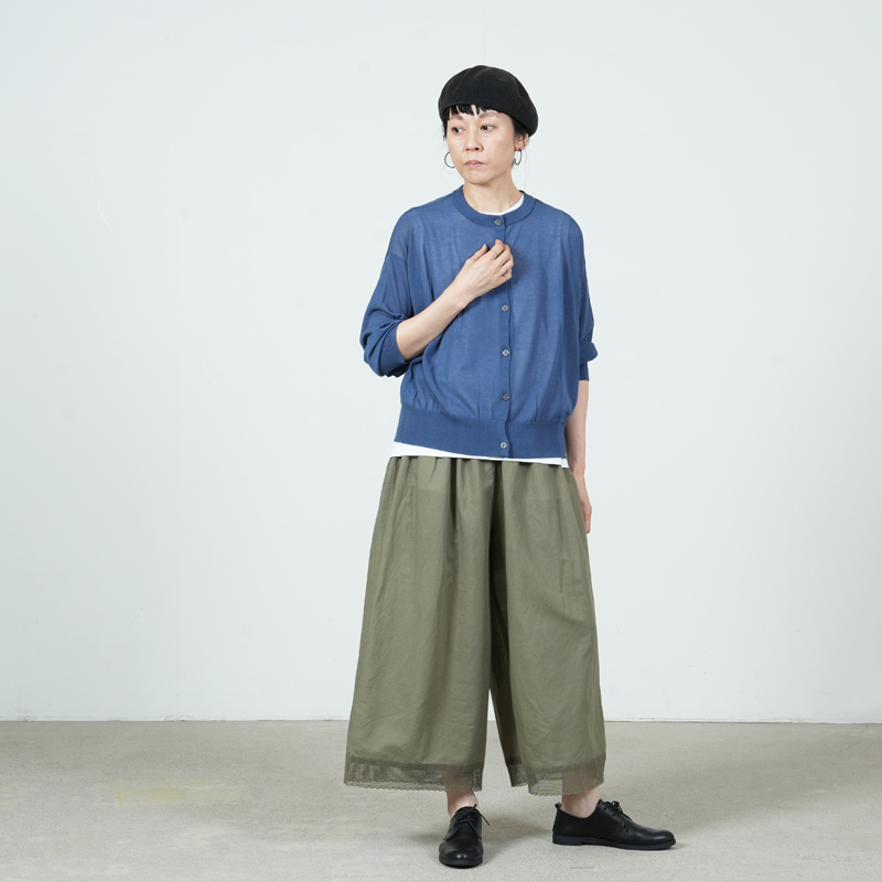 Vlas blomme(ヴラスブラム) レース付きレイヤードパンツ