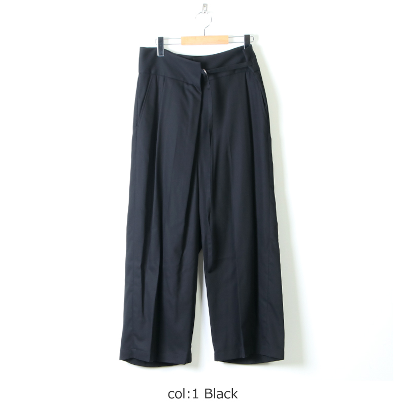 08sircus (ゼロエイトサーカス) Cotton tricotine wide wrap pants 