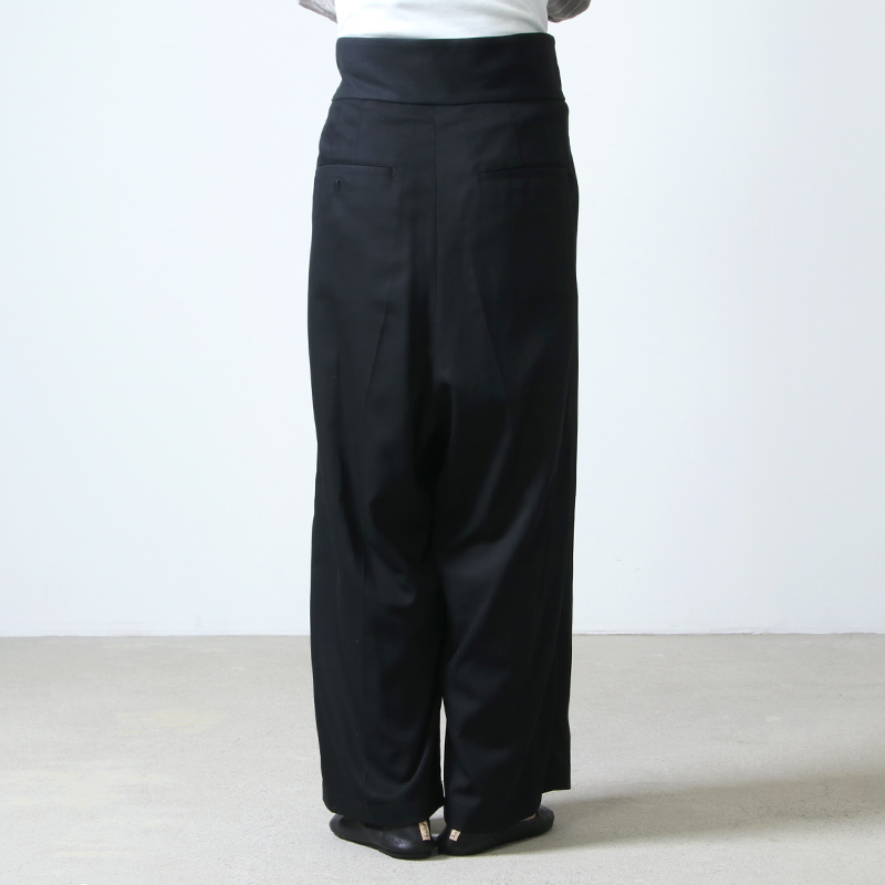08sircus (ゼロエイトサーカス) Cotton tricotine wide wrap pants 