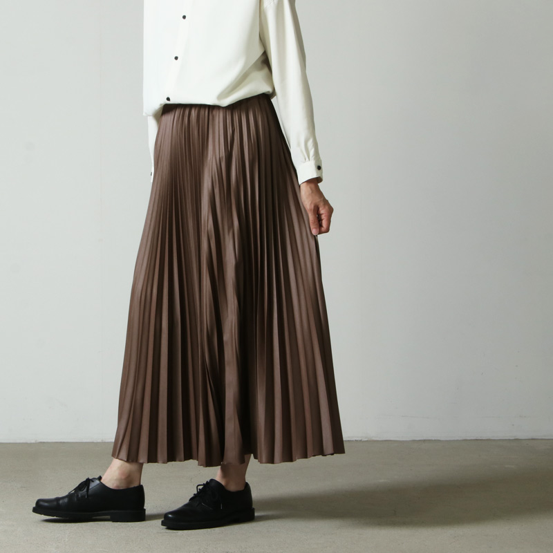 08sircus (ゼロエイトサーカス) Leather satin pleated skirt / レザー 