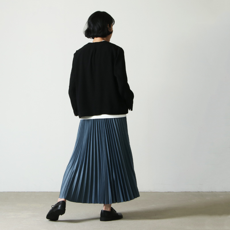 08sircus (ゼロエイトサーカス) Leather satin pleated skirt / レザー ...