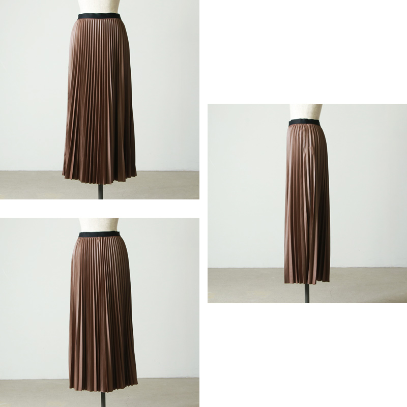 08sircus(ȥ) Leather satin pleated skirt