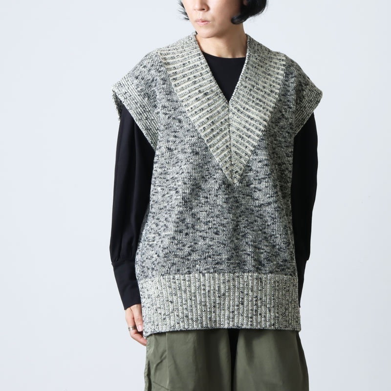 夏セール開催中 08sircus Wool Cotton melange V-neck vest