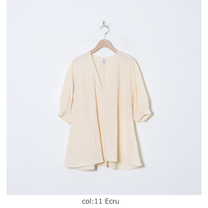 08sircus (ゼロエイトサーカス) Viscose washer v-neck tunic / ヴィス 