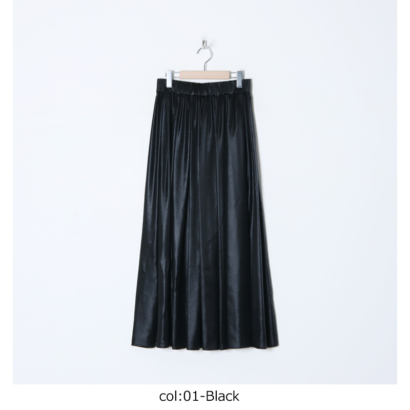 08sircus(ȥ) Glossy satin wide gather skirt