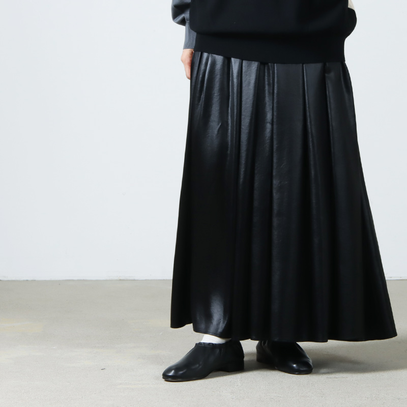 08sircus(ȥ) Glossy satin wide gather skirt