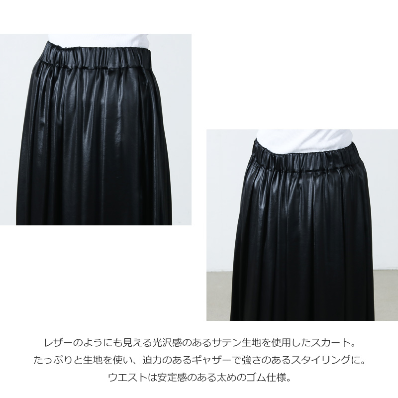 08sircus(ȥ) Glossy satin wide gather skirt