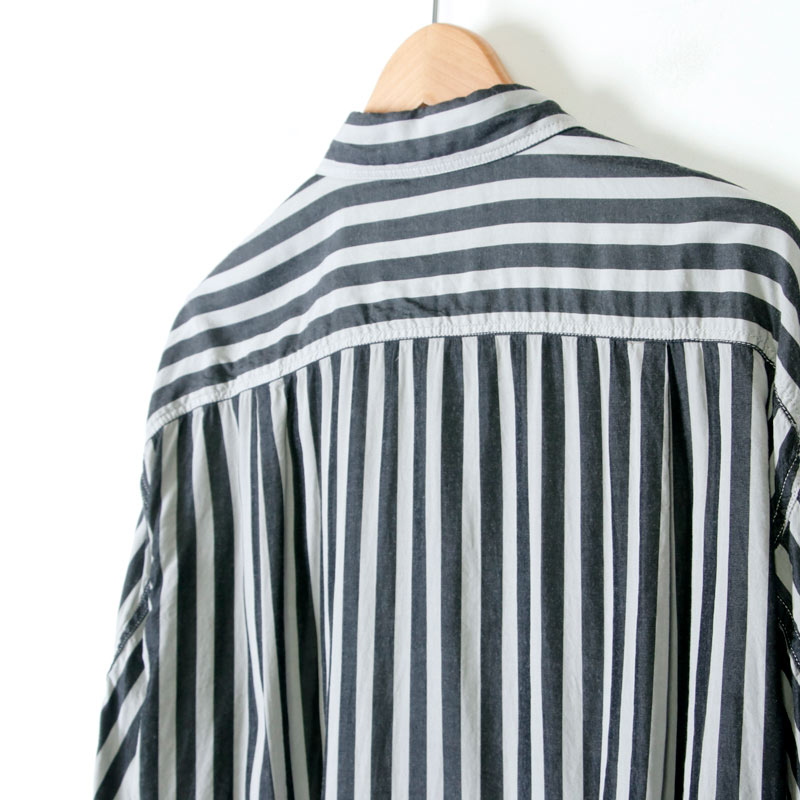 08sircus (ゼロエイトサーカス) Wide stripe garment dyed shirt