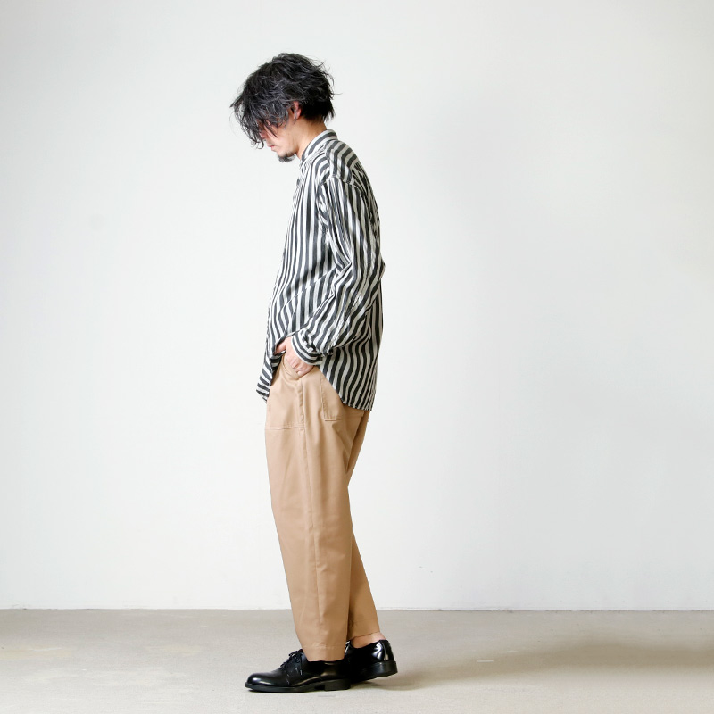 08sircus (ゼロエイトサーカス) Wide stripe garment dyed shirt