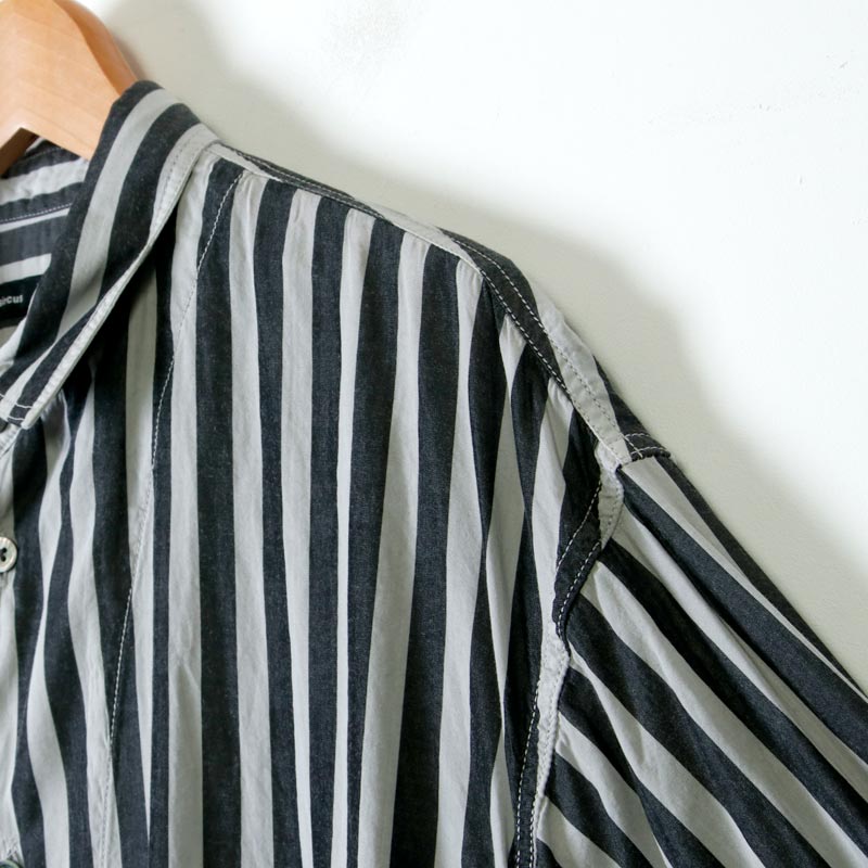 08sircus (ゼロエイトサーカス) Wide stripe garment dyed shirt / ワイドストライプガーメントダイシャツ