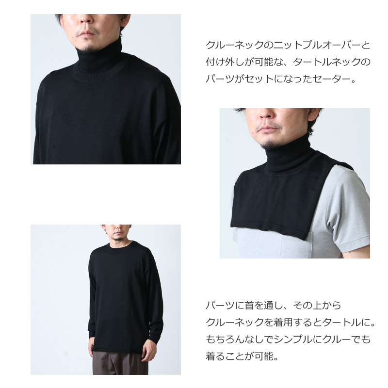 08sircus (ゼロエイトサーカス) 2way neck layered sweater / 2way 