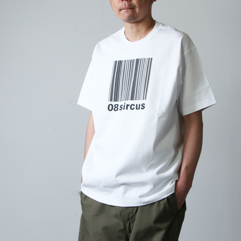 08sircus (ゼロエイトサーカス) Barcode logo rubber print tee / バー