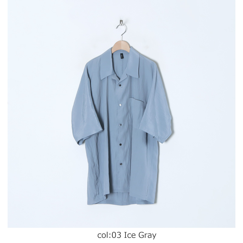 08sircus (ゼロエイトサーカス) Viscose washer back dolman split shirt /  ヴィスコースワッシャーバックドルマンスプリットシャツ