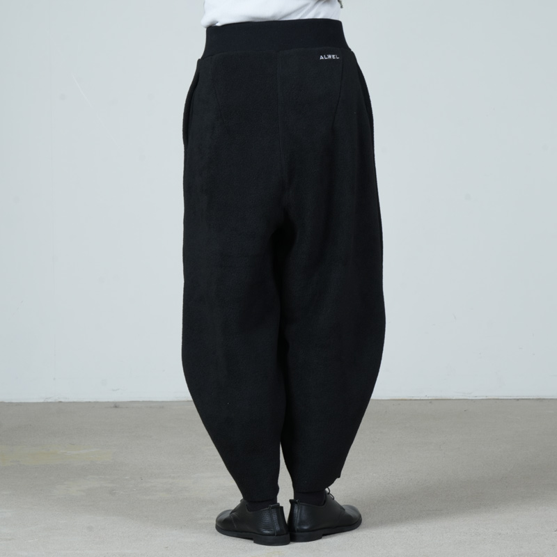 ALWEL　フリースペグパンツ ブラック ALWEL (オルウェル) FLEECE PEG PANTS / フリース ペグ パンツ