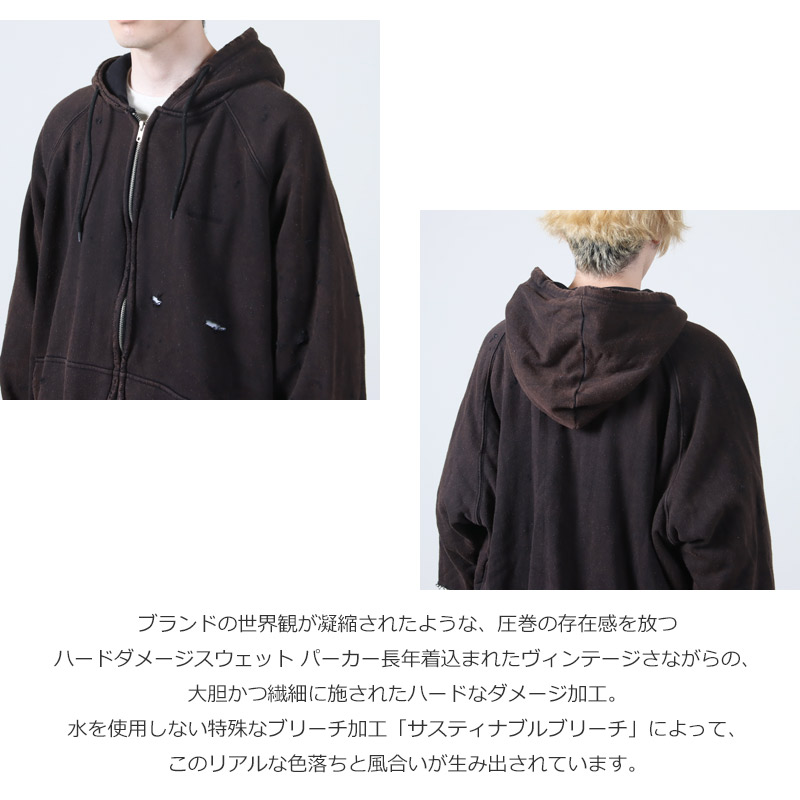 ANACHRONORM(ʥΡ) HARD DAMAGED INNER WAFFLE SWEAT PARKA