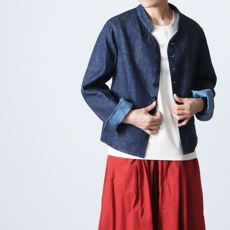 ANATOMICA アナトミカ フランス製 DOLMAN JACKET - COTTON STRIPE コットンストライプ ドルマンジャケット 2 LIGHT BLUE ドールマン アウター【ANATOMICA】