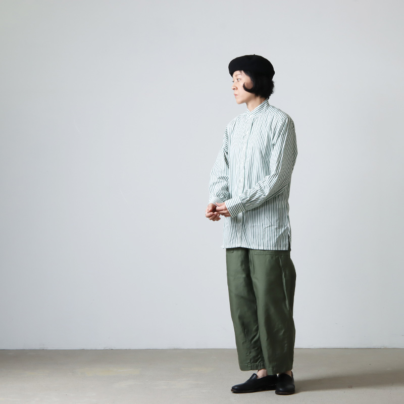 ANATOMICA (アナトミカ) BAND COLLAR SHIRTS CANDY STRIPE size:XS / バンドカラーシャツ