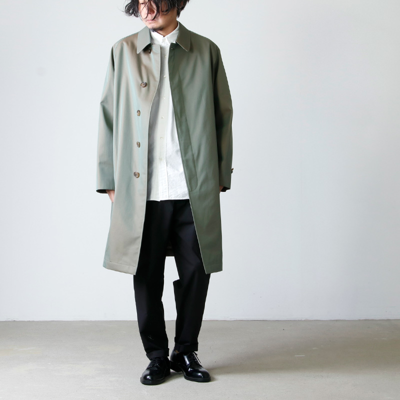 ANATOMICA (アナトミカ) SINGLE RAGLAN Ⅰ S PROOFED GABARDINE Olive For Men /  シングルラグランオリーブ