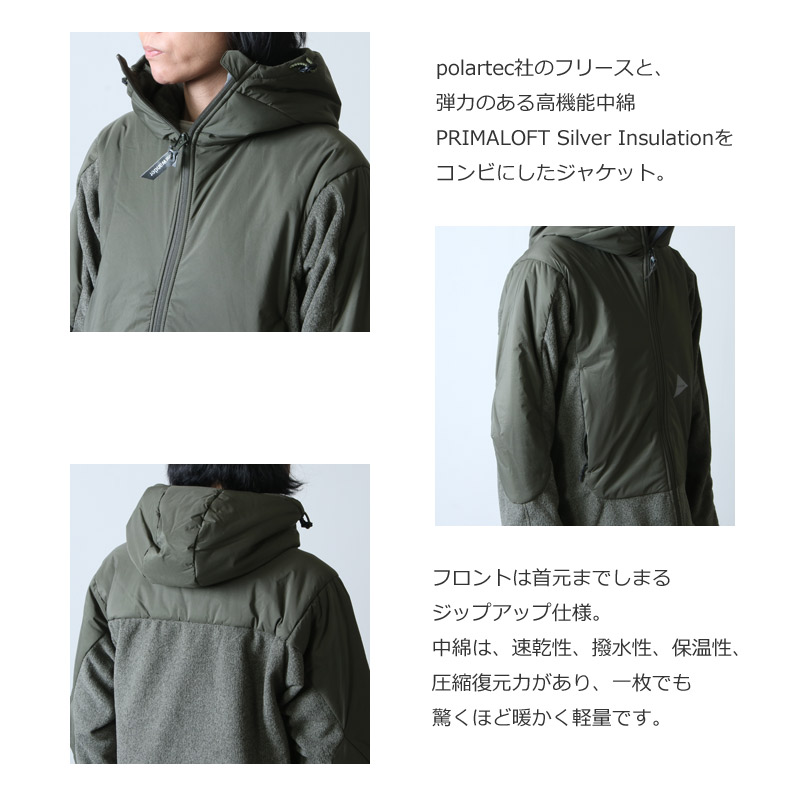 and wander (アンドワンダー) top fleece jacket / トップフリースジャケット