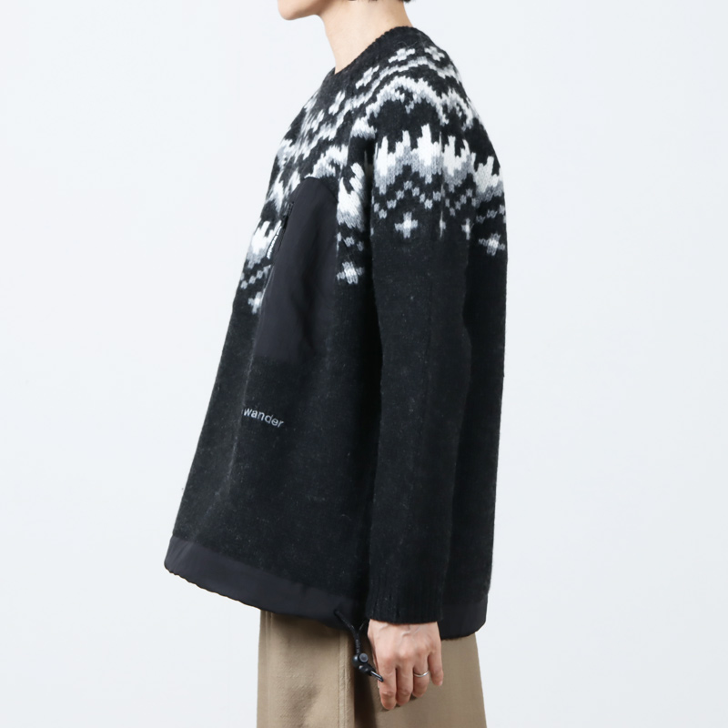 and wander (アンドワンダー) lopi knit sweater for Women / ロピニットセーター レディース
