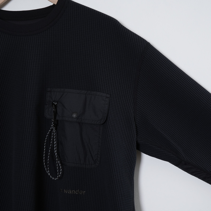 and wander(����ɥ�����) PE waffle LS T