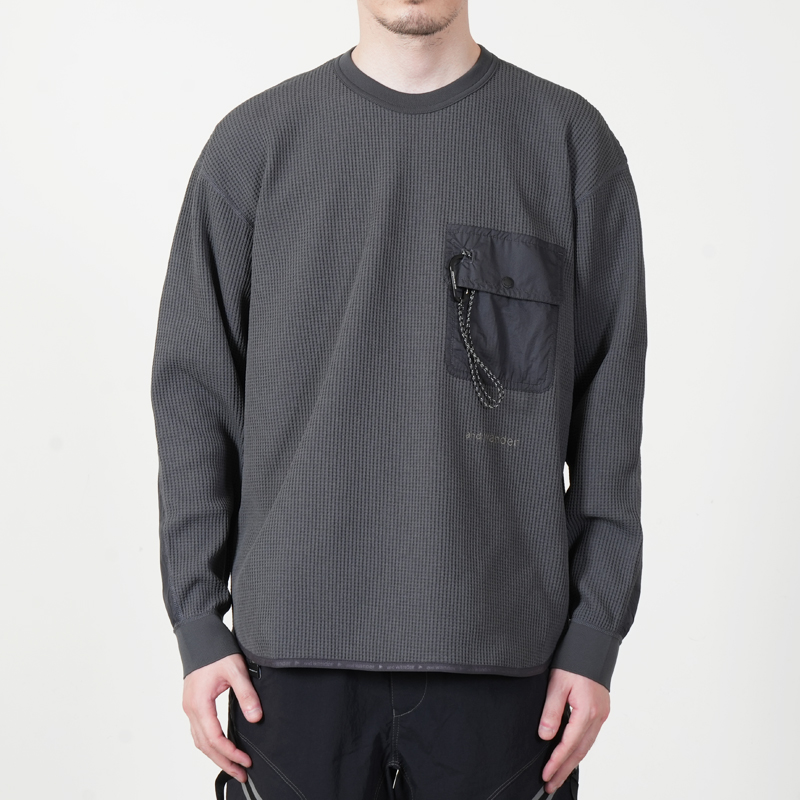 and wander(����ɥ�����) PE waffle LS T