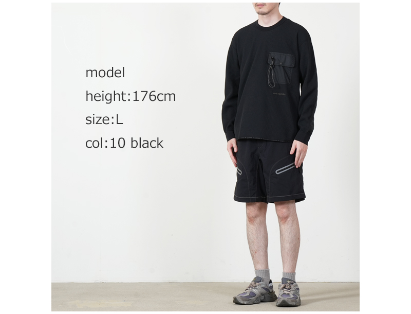 and wander(����ɥ�����) PE waffle LS T