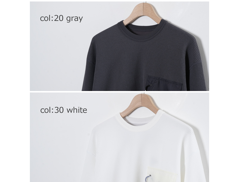 and wander(����ɥ�����) PE waffle LS T