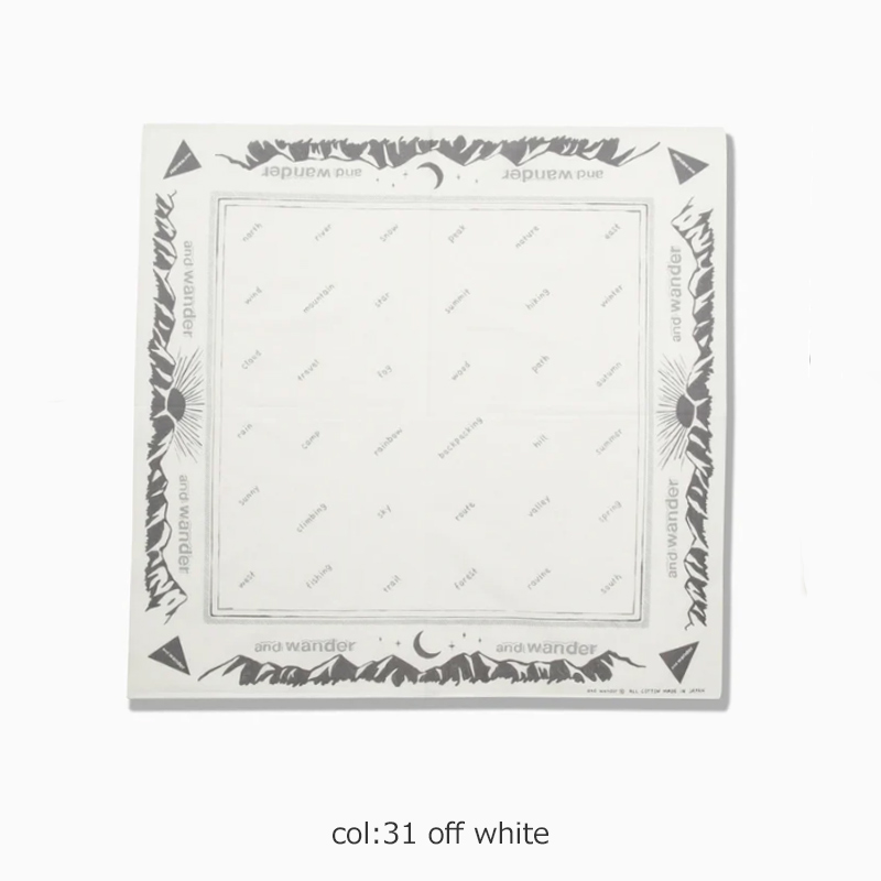 and wander(����ɥ�����) reflective words bandanna