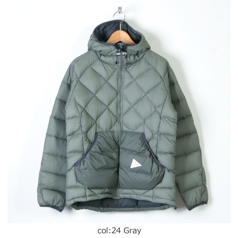 And Wander Diamond Stitch Down Hooded Jacket - Black I Article.