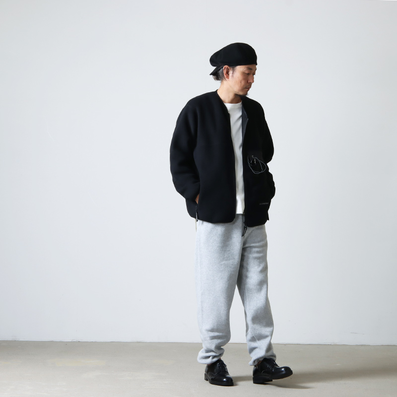 and wander (アンドワンダー) wool fleece cardigan / ウールフリースカーディガン