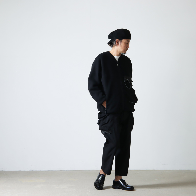 and wander (アンドワンダー) wool fleece cardigan / ウールフリースカーディガン