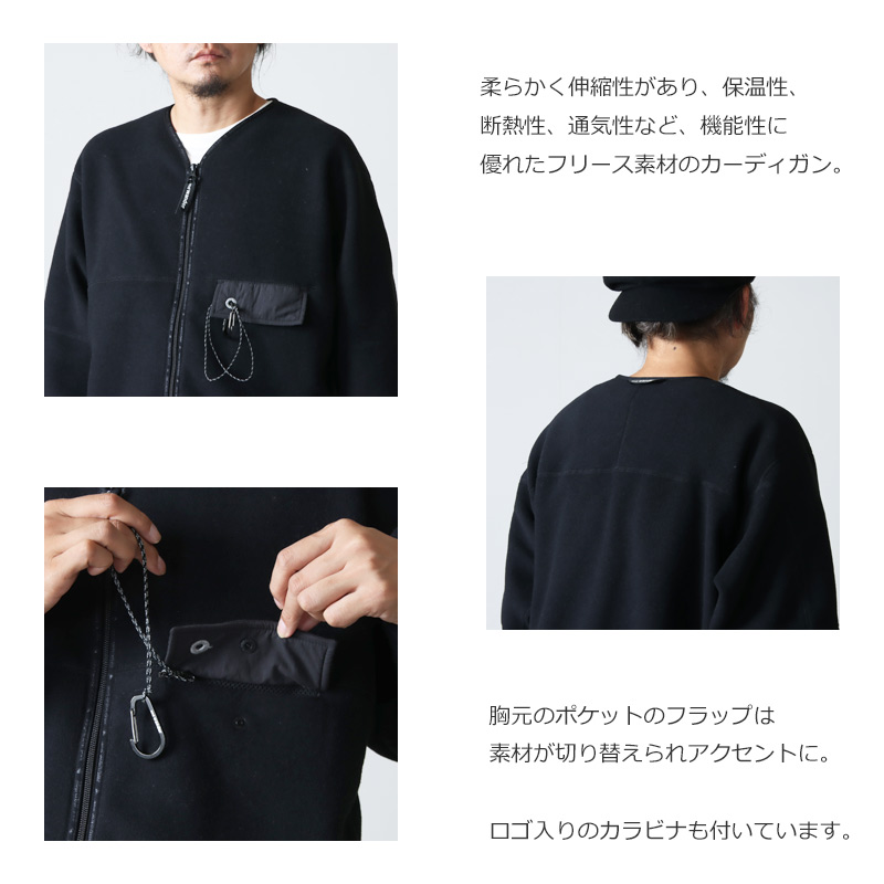 and wander (アンドワンダー) wool fleece cardigan / ウールフリース