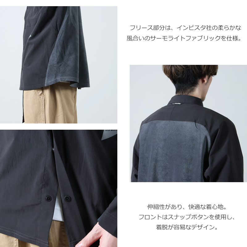 and wander(ɥ) 23 fleece base LS shirt