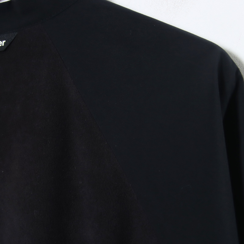and wander(ɥ) fleece base band collar shirt