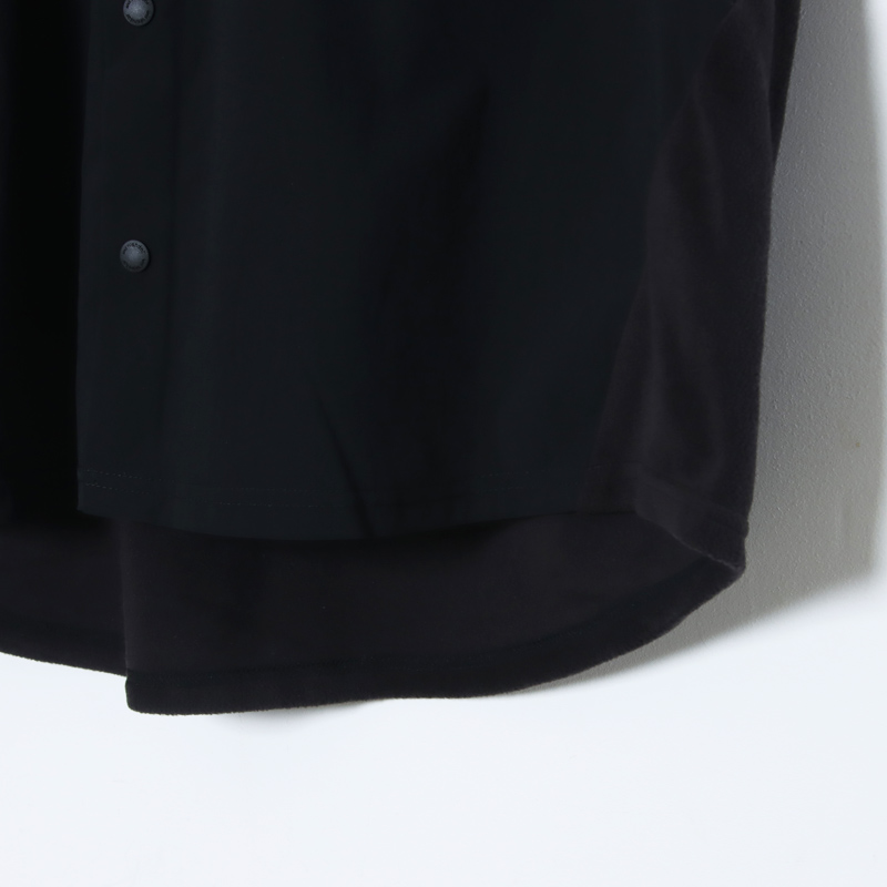 and wander(ɥ) fleece base band collar shirt