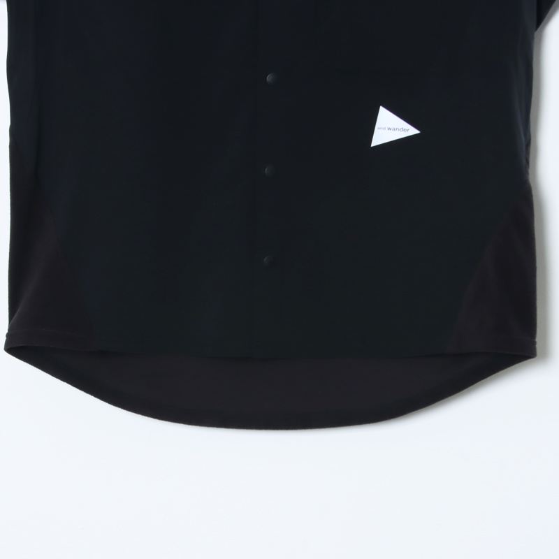 and wander(ɥ) fleece base band collar shirt