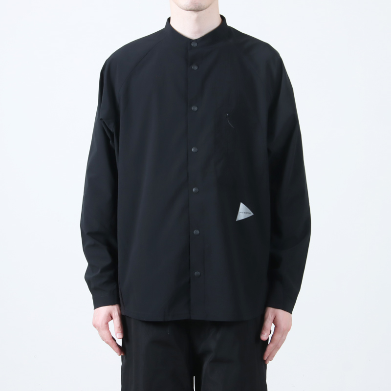 and wander(ɥ) fleece base band collar shirt