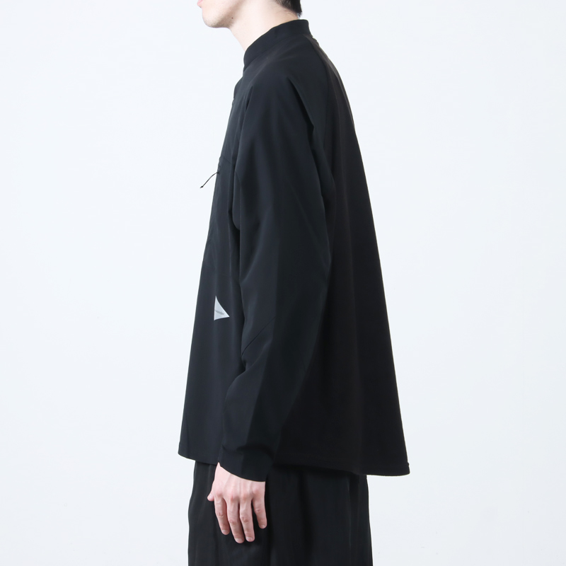 and wander(ɥ) fleece base band collar shirt