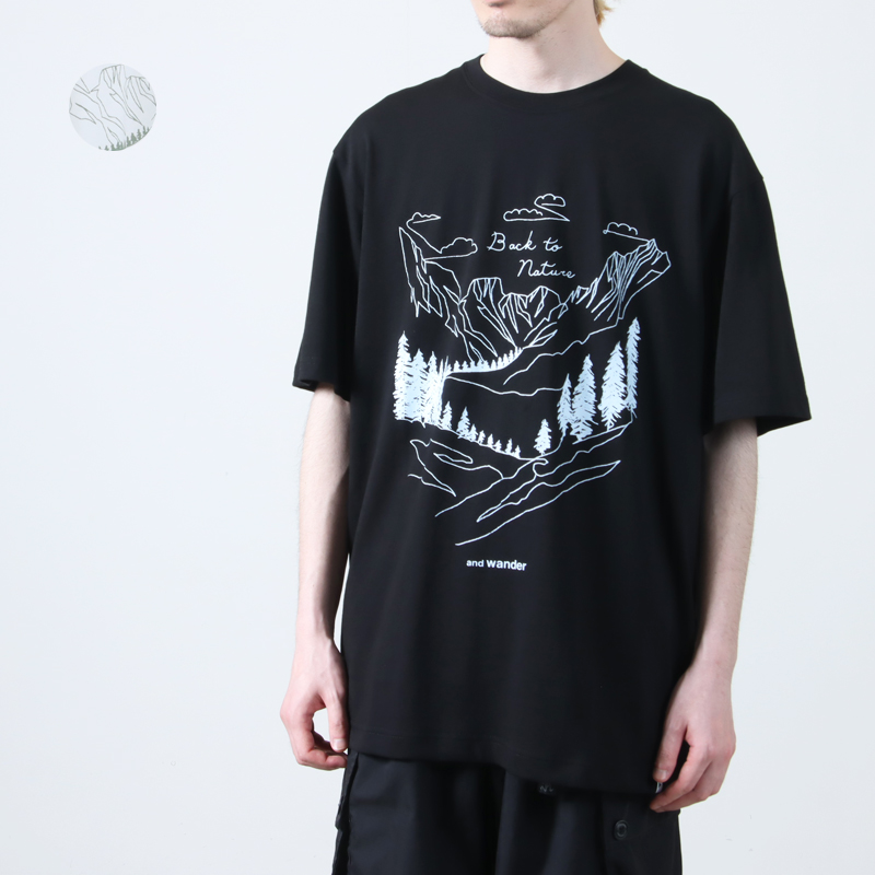 and wander (ɥ) BACK TO NATURE printed SS T