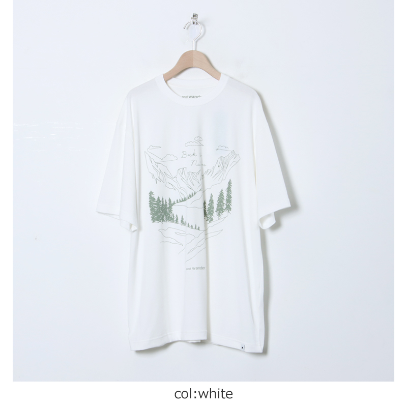 and wander(ɥ) BACK TO NATURE printed SS T