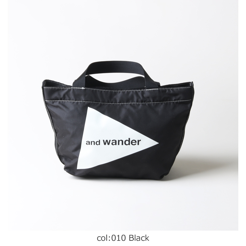 and wander (アンドワンダー) CORDURA logo tote bag small