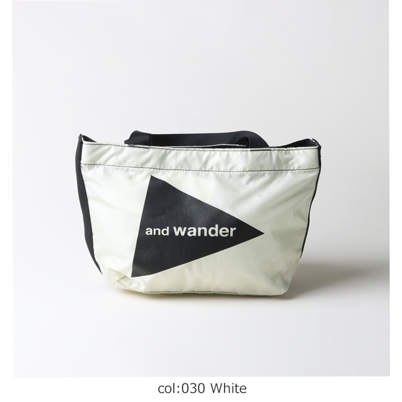 and wander (アンドワンダー) CORDURA logo tote bag small 