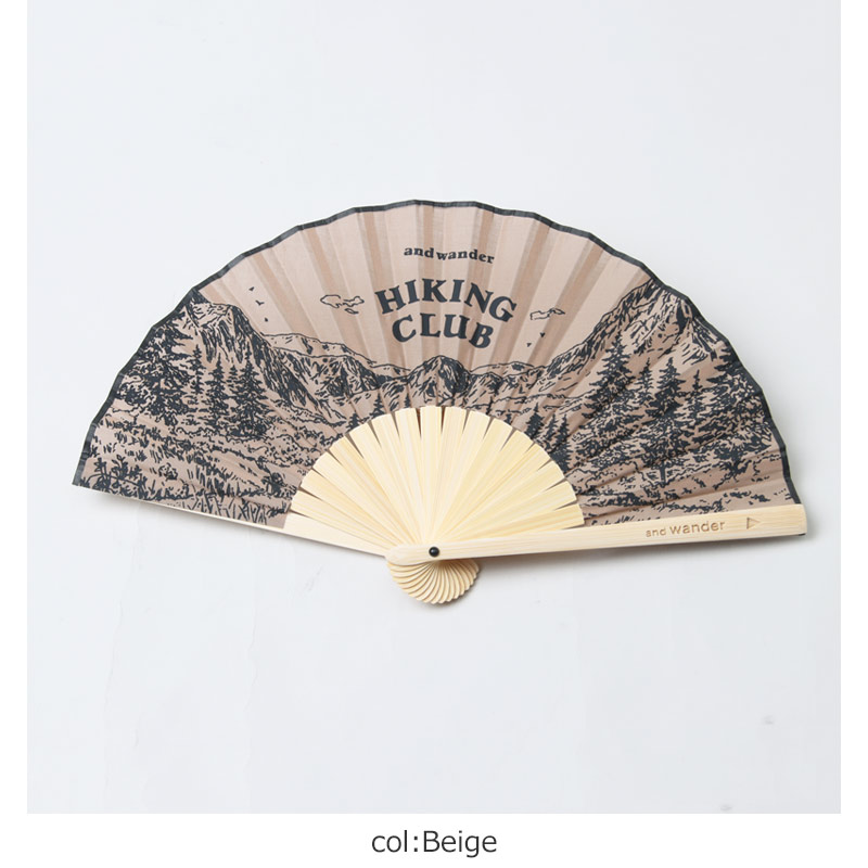 and wander(����ɥ�����) hiking club folding hand fan