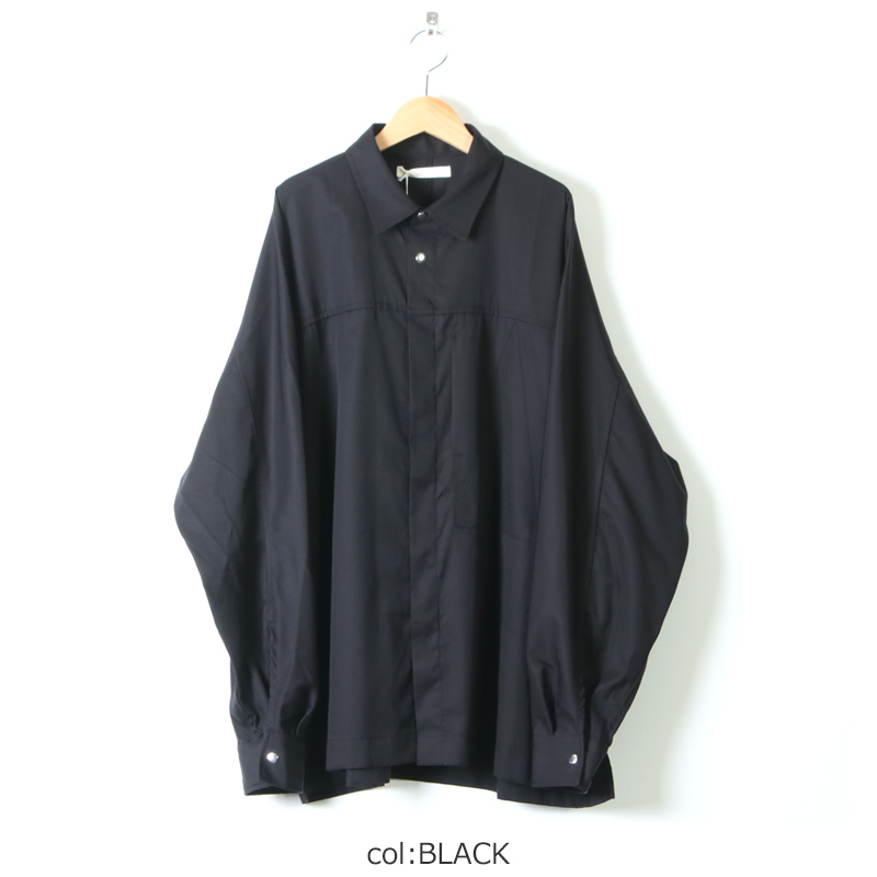 ANEI アーネイ ACTIVE SHIRT “A” シャツ ブラック