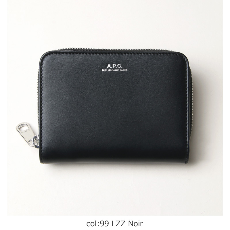 A.P.C. (アーペーセー) COMPACT EMMANUELLE Noir (Silver Zip