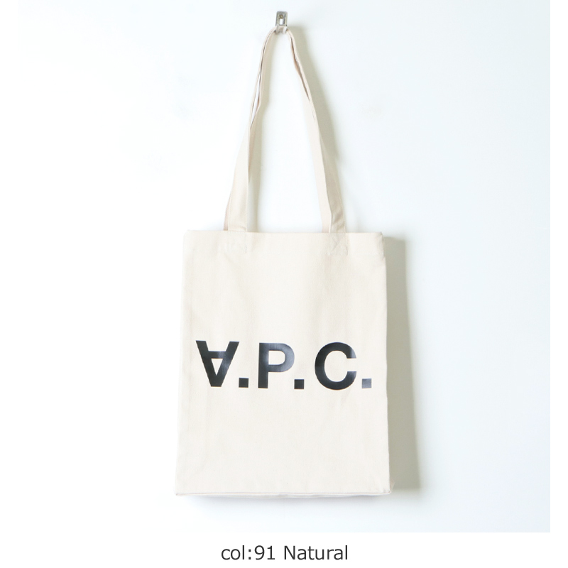 A.P.C.(ڡ) TOTE LAURE BLACK LOGO DENIM NATURAL